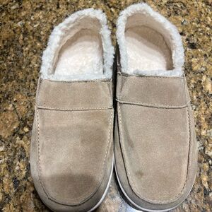 Spenco Men's Cozy Suede Slip-On Slippers - Taupe